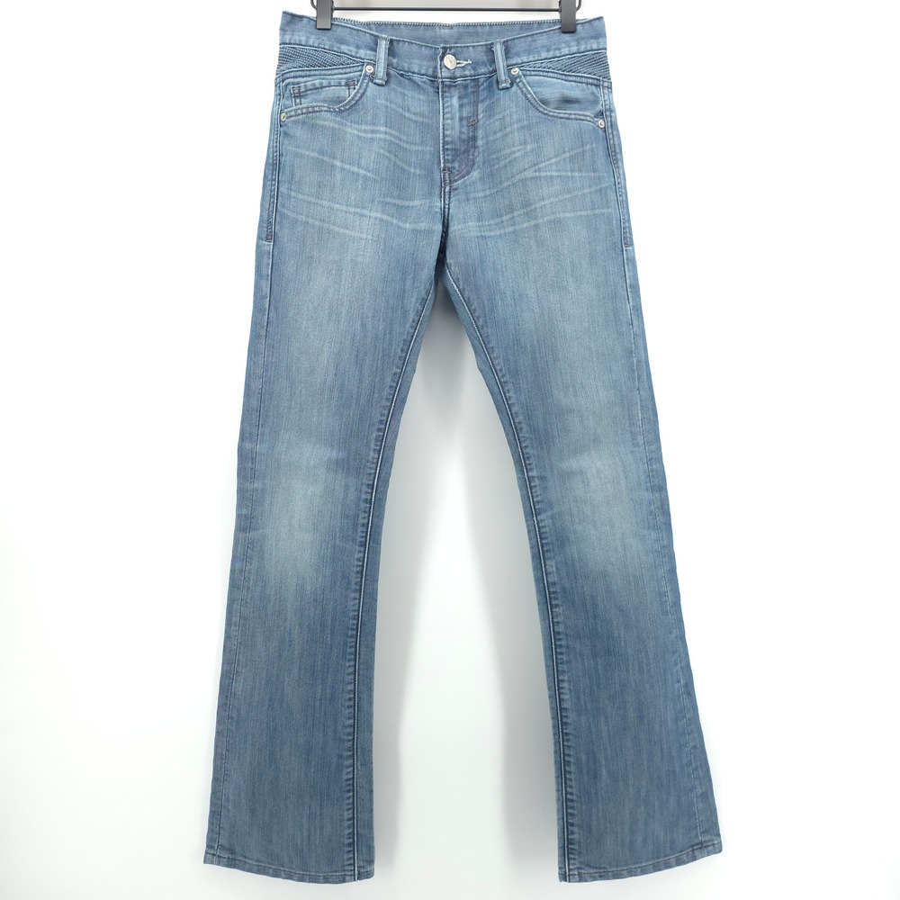Levi's 527 Mens Slim Bootcut Jeans 29x32 Light Wash Blue Denim Textured Yoke